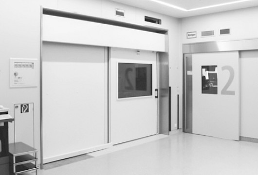 Shielded sliding door (on the left)